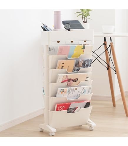 Amazon｜天然木マガジンラック 木製マガジンラック 5段ブックスタンド