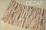 DEZAR DIY 壁紙シール レンガ 簡単貼付シールタイプ 0.61m*10m リフォーム ウォールステッカー 防水 (ベージュ)