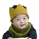 bluelemonベビー ニット帽子 クラウン 王冠　 帽子　キャップ　ハット　赤ちゃん (マスタード)