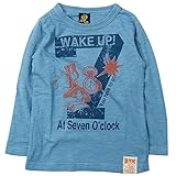 《秋冬春対応》BOOM TOWNKIDS(ブームタウンキッズ) にわとりWAKE UP スラブ天竺長袖Tシャツ 100cm/ブルー NO.F-961035