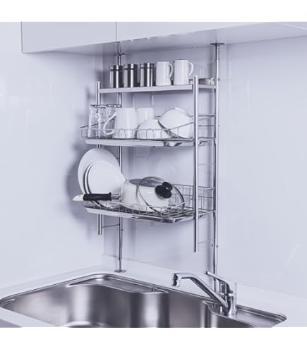 Amazon｜TUBASAN 公式ショップ 燕三条 突っ張り 水切りラック シンク上