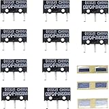 Youmile 10個D2FC-F-7NマイクロスイッチモジュールD2FC-F-7N（20M）、APPLE RAZERLogitechマウス用のマウスボタンポストリペアメタルステッカー付き