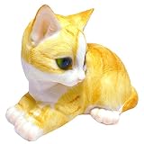 ルルハウス お庭 の 飾り に ガーデニング ベランダ 置物 ねこ (子猫 ふせ)