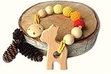 天然木製Teething Toy Interchangeableおしゃぶりホルダーストラップ、ダミーclip- by Mali Wearベビーシャワーgift- Unfinished Wood