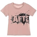 Domybest キッズ tシャツ 男の子 半袖 子供服　Tシャツ かっこいい　英字プリント　春　夏　トップス　衣装 男の子 2色選べる (110（5-6歳）, アプリコット)