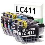 【エコスロ】ブラザー用 互換 LC411 LC411-4PK 4色 + 黒1本 互換インク【 LC411BK 2本 / LC411C LC411M LC411Y 各1本】残量表示対応 DCP-J928N-W/B DCP-J926N-W/B DCP-J915N DCP-J914N DCP-J528N DCP-J526N DCP-J1800N MFC-J939DN/DWN MFC-J905N など