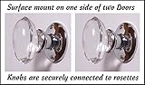 Two French Door Surface Mount Louis XVI Crystal Egg Shape Knobs Surface Mount Dummy Knobs with Polis