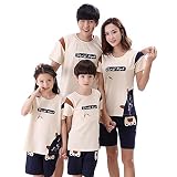 2017春夏 半袖 純綿ルームウェア、親子お揃いカップルパジャマ ペアルック ご夫婦子供 恋人 寝間着　部屋着 大きいサイズ 上下セット レディース メンズ用　ル ームウエア ナイトウェア 猫とさかな