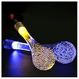 ソーラーライトストリング，SODIAL(R) ロングドロップレットソーラーLEDストリングライト　ガーデンソーラーパネル付き　ガーデン、パティオ、クリスマスツリー、パーティー、すべての屋外と屋内の活動