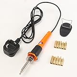 Beho-220V 30W木材のはんだ付けツールPyrographyキット真ちゅうのヒントCEスペアのヒントU17