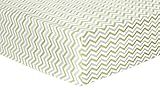 Trend Lab Chevron Deluxe Flannel Fitted Crib Sheet, Sage and Gray by Trend Lab [並行輸入品]