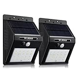 LEDソーラーライト VICKMALL LEDソーラーライト 防水モーションセンサー20LED搭載,ウォールライト、 軒先/庭/ガーデン/庭先/玄関周りなど対応 【2個同梱】