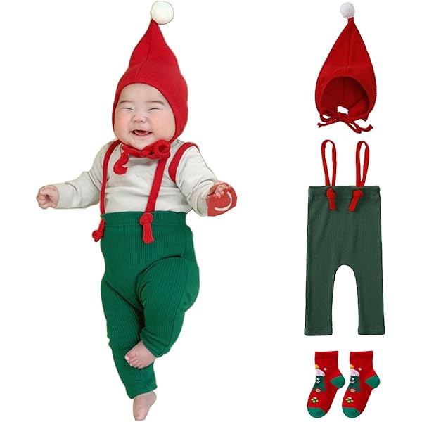 クリスマス エルフ ロンパース 帽子 Xmas サンタ トナカイ 着ぐるみ
