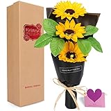 YOBANSA ソープフラワー 花束 枯れない花 ギフト ひまわり 造花 誕生日 父の日 記念日 先生の日 バレンタインデー　昇進　転居など最適としてのプレゼント (ヒマワリ)