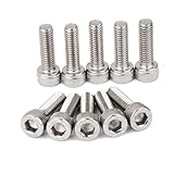 【ノーブランド品】M6x20　A2　ステンレス製　ネジ　六角　キャップ　ヘッド　ソケット　アレン　キー　ボルト　10個