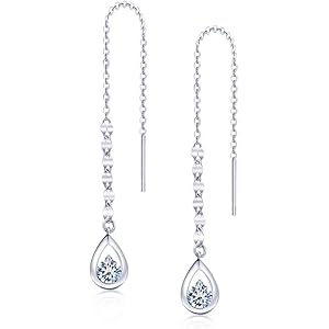 S.White ピアス レディース 人気 最高級ジルコニア 揺れる チェーンピアス 「流星」 シルバー925 ピアス 金属アレルギー対応 18金 ピアス 女性 アクセサリー