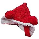 SODIAL(R) 赤ちゃんのキャップ　女の子のニットかぎ針編み　冬のハット　キャップ　暖かい（赤）