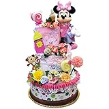 おむつケーキ 女の子 ディズニー ミニー マウス パンパース(M) ６１枚３段 出産祝い ダイパーケーキ 内祝い DK3012-M