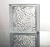 ガラスブロック ◆◆◆デザイン豊富22種類◆◆◆（クリアシリーズ） 190mm角×80mm厚 (1個（サンプル）, Ice Flower)