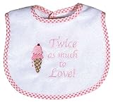 Raindrops Twice As Much To Love Embroidered Bib, Pink by Raindrops [並行輸入品]