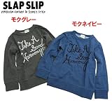 SLAP SLIP(スラップスリップ) ミニ裏毛「筆記体プリント」長袖トレーナー【1603】【C】 110 モクグレー(13)