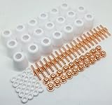 金属切断 プラズマカッター 切断機 トーチ 消耗品 セラミックカップ、セラミックリング、チップ、電極棒 (各10個 or 15個 or 20個セット) CUT40 CT416 CUT50 等対応 (2