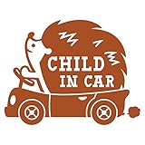 imoninn CHILD in car ステッカー　【シンプル版】　No.37　ハリネズミさん　（茶色）