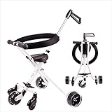 BBCT4001-Wベビーキャリッジ 5ラウンドと3ラウンドの簡単な変換 収納や持ち運びに便超軽量 耐荷重30kg子供用トロリー 折り畳んだら 小さくなるので 外出や旅行には最適折りたたみ式のベビーカ