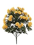 22 "ママArtifical Bush w / 18シルクフラワーヘッド イエロー