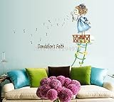 funnycraft Cute Lovely Little GirlブロータンポポDIY取り外し可能な壁ステッカー子供の部屋保育園ホーム装飾壁デカールPerfectウォールステッカー