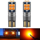 t10 ledボジションランプ t10 ledキャンセラー t10 ledアンバー爆光 キャンセラー内蔵 CANBUS t10 ledルームランプ 10SMD 3030チップ搭載 t10ledナンバー灯 40000時間 車検対応 12V用 2個セット (アンバー )