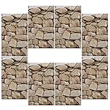 Baosity レトロ　ロック　ストーン　ウォールペーパー　3D　壁紙　背景　防水　防カビ　ステッカー　全２パター - 8ピース