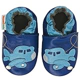 モモ ベビー 乳児/幼児用飛行機デザイン ソフト ソール レザー シューズ ネイビー 6-12ヶ月/米国幼児用サイズ3-4 M (インポート)