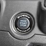 スズキ エブリイ DA17W DA17V エンジン スタートボタン リング アルミ合金カバー 耐熱両面テープ付 取り付け簡単 内装アクセサリー (ブラック, エブリイ)