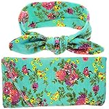 Sasairy ふわふわ綿毛布 小花柄 出産祝いに 通気性 保温性 優しい肌触り ベビーケット ベビー ヘアアクセサリ付き ァッション誕生日のプレゼント