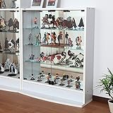 【地球家具】フィギュアラック「ワイド」83シリーズ 幅83cm ロータイプ 本体【正規品】[鍵付きコレクションケース]（ ワイド ロータイプ ) (深型（奥行39cm）, ホワイト)