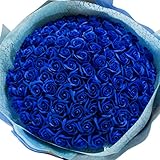 99本のバラ シャボンフラワー ブーケ プレゼント ギフト S-070 (ブルー)