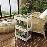 LJ リビングルームバルコニーそれはトロリーの床のスタイルを移動することができます3層鉄の花のラック