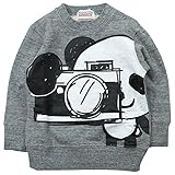 【秋冬春対応】 GARACH(ギャラッチ) 裏毛カメラパンダPtトレーナー 80cm /Mg NO.AH-1631603