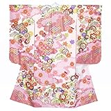 七五三 7歳 着物 合繊 刺繍入り絵羽柄 女の子の着物「白×ピンク 古典柄」TYSR812
