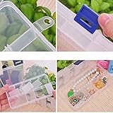 Jiayuane 10スロットボックス、コンパートメントジュエリーネックレス小型収納ボックスケースホルダークラフトオーガナイザーコンテナケースコンテナ
