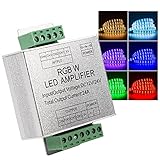 DC 12Vー24V 12A RGBWアンプ LEDストリップライト チャネルコントローラ調光器 3チャンネル 共通アノードRGB信号アンプリピータ LEDストリングライト