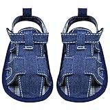 LuxBene(TM)BS#S 0-18M Summer Baby Classic Soft Sole Shoes Boys Cotton Toddler Sandals Blue Jean and 