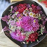 花束 生花 ギフト Mサイズ （ ブルー パープル 系 ） 大臣賞受賞 デザイナー お任せ花束