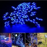 ELlight Blue Light Waterproof Solar Powered Light, Xmas Lights,7 m 23ft 50LED, 8 Modes for Christmas
