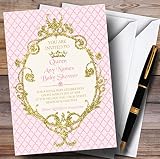ゴールド&ピンククラウンPrincess Invitationsベビーシャワー招待状 100 Invitations