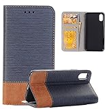 iPhone 8 Plus専用ケース、SIMPLE DO　スマホケース　スタンド機能付き　傷つけ防止　保護カバー　ビジネススタイル　iPhone 8 Plus対応(ブルー)