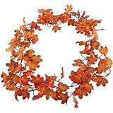 2パック人工Maple LeavesシルクVines植物Hanging Rattan Fences Windows壁装飾卸売ホームパーティーセレモニー結婚式レッド レッド