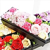 BIOフレグランスソープフラワー　ローズBOXミニョン　フタ付ボックス　お祝い　記念日　お見舞い　バレンタインデー　ホワイトデー　母の日　　 (ピンク)