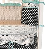 Black White & Turquoise Fitted Sheet for Girl's Nursery by DK Leigh NEW by DK LEIGH